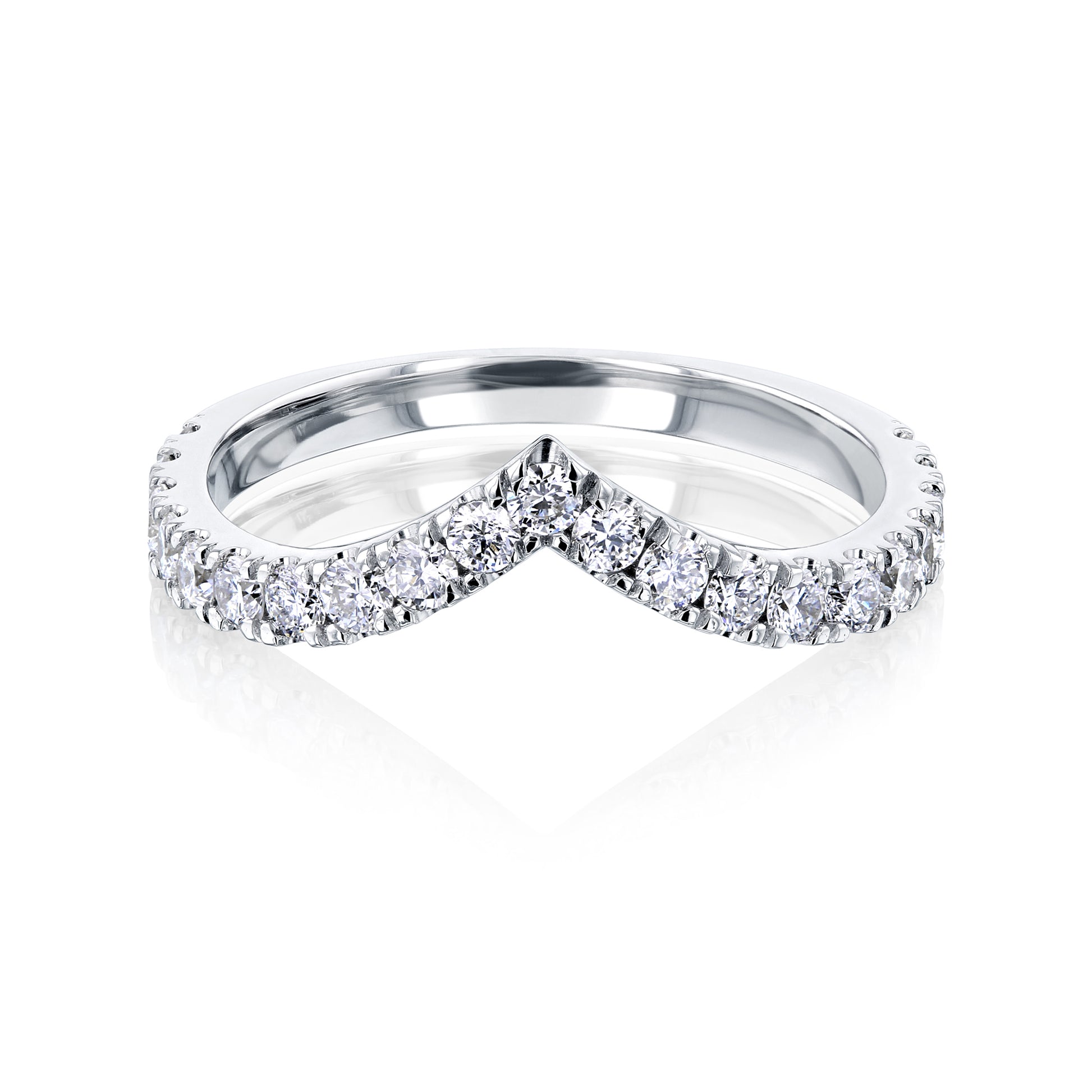 0.5 Carat Natural Diamond Chevron Ring