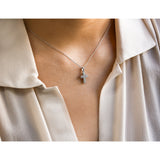 Kobelli Diamond Double Row Cross Necklace