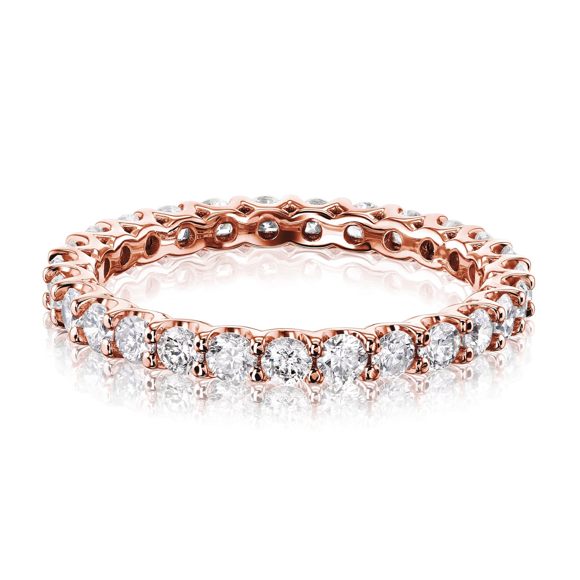 Kobelli 1 CTW Deep U-Prong Natural Diamond Eternity Wedding Band in 14k Gold
