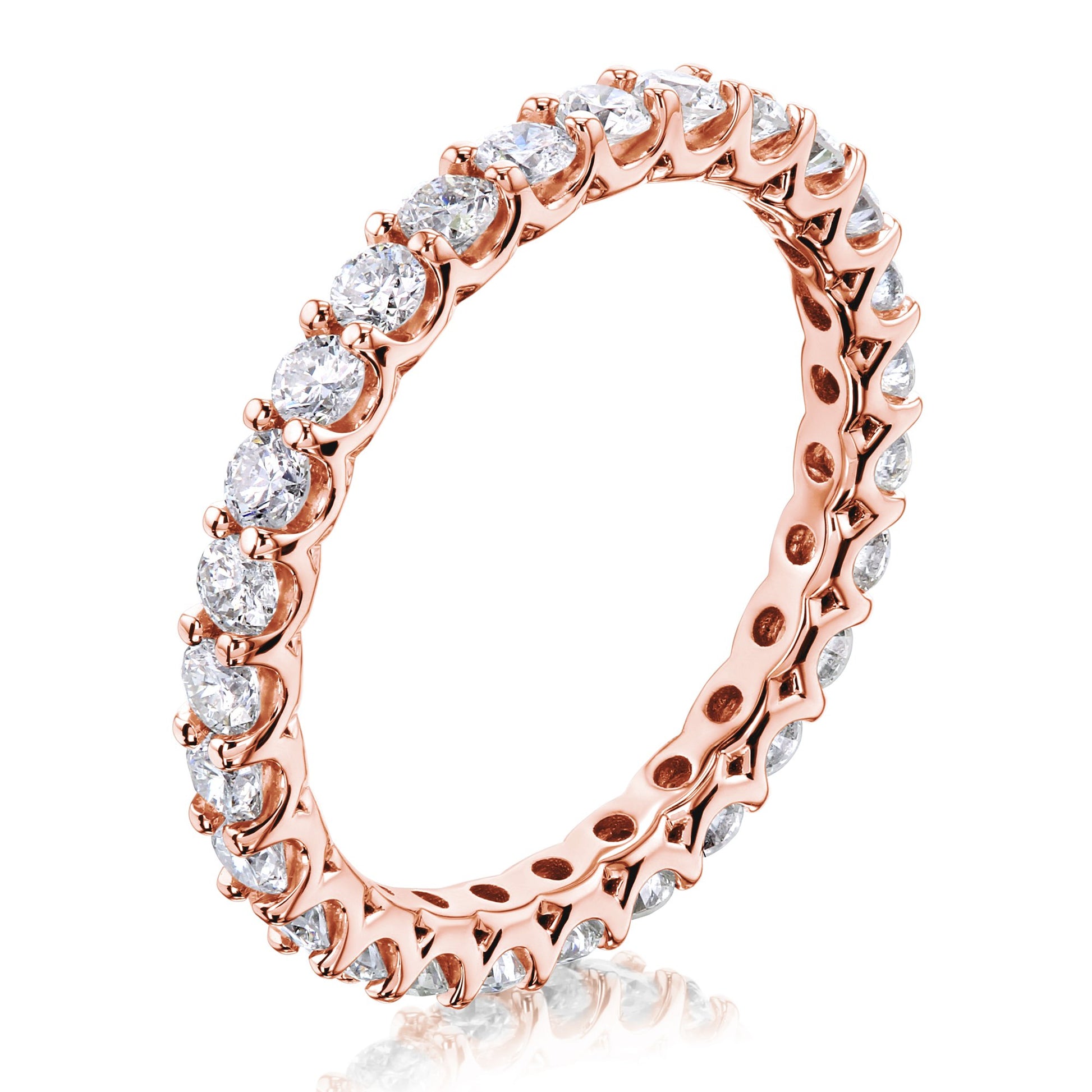 Kobelli 1 CTW Deep U-Prong Natural Diamond Eternity Wedding Band in 14k Gold