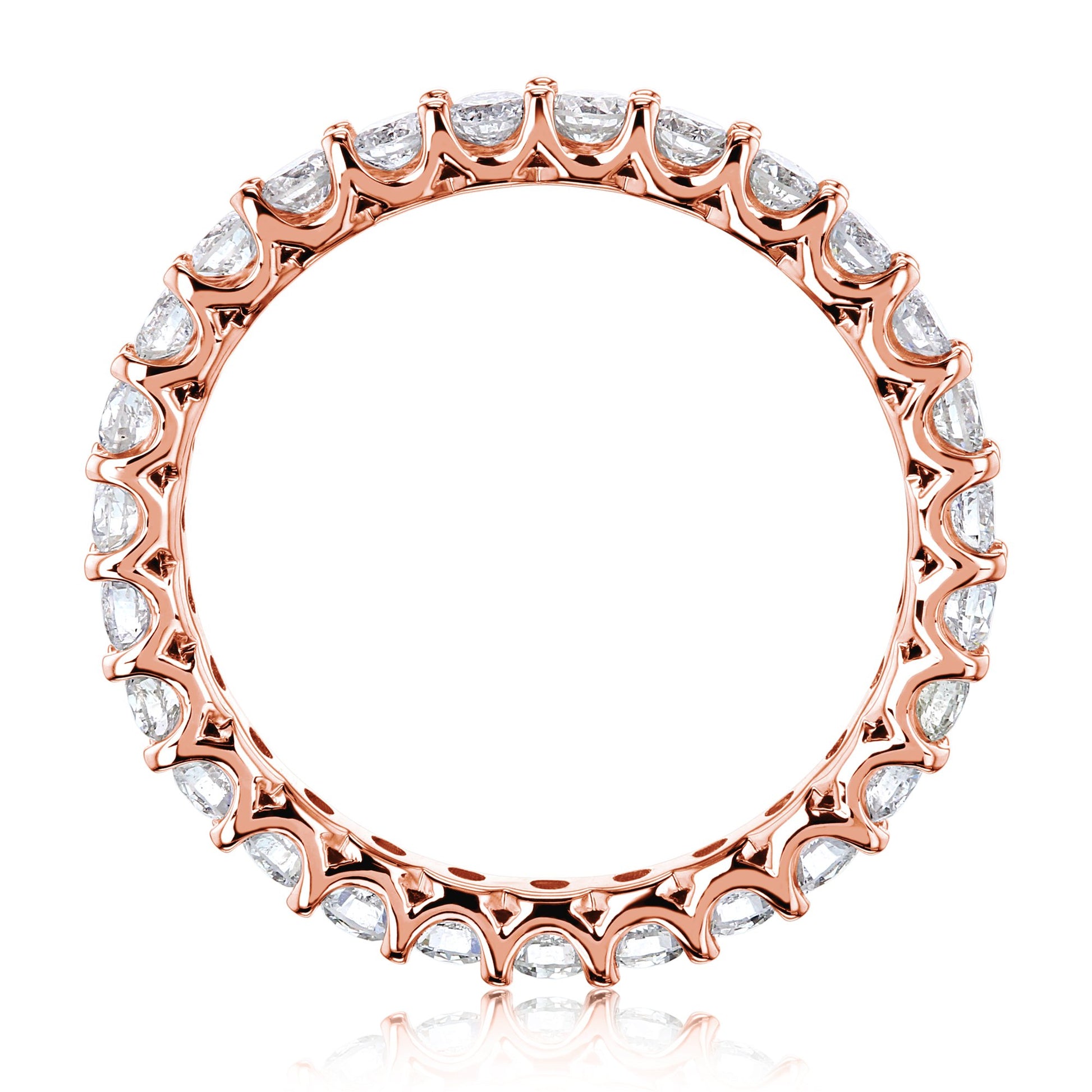 Kobelli 1 CTW Deep U-Prong Natural Diamond Eternity Wedding Band in 14k Gold