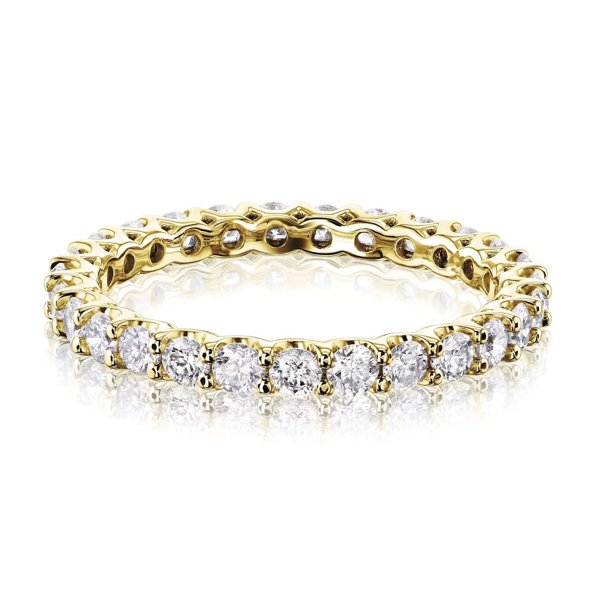 Kobelli 1 CTW Deep U-Prong Natural Diamond Eternity Wedding Band in 14k Gold