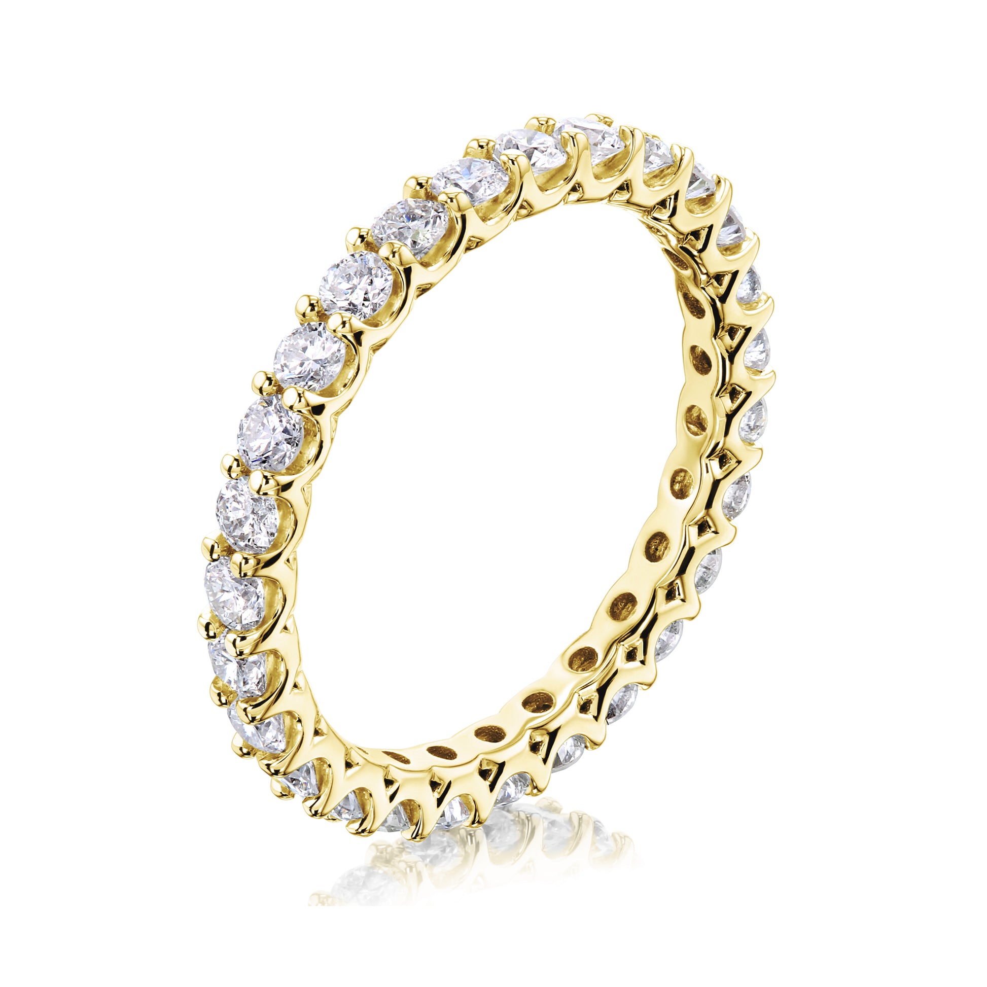 1 Carat Natural Diamond Deep U-Prong Eternity Ring