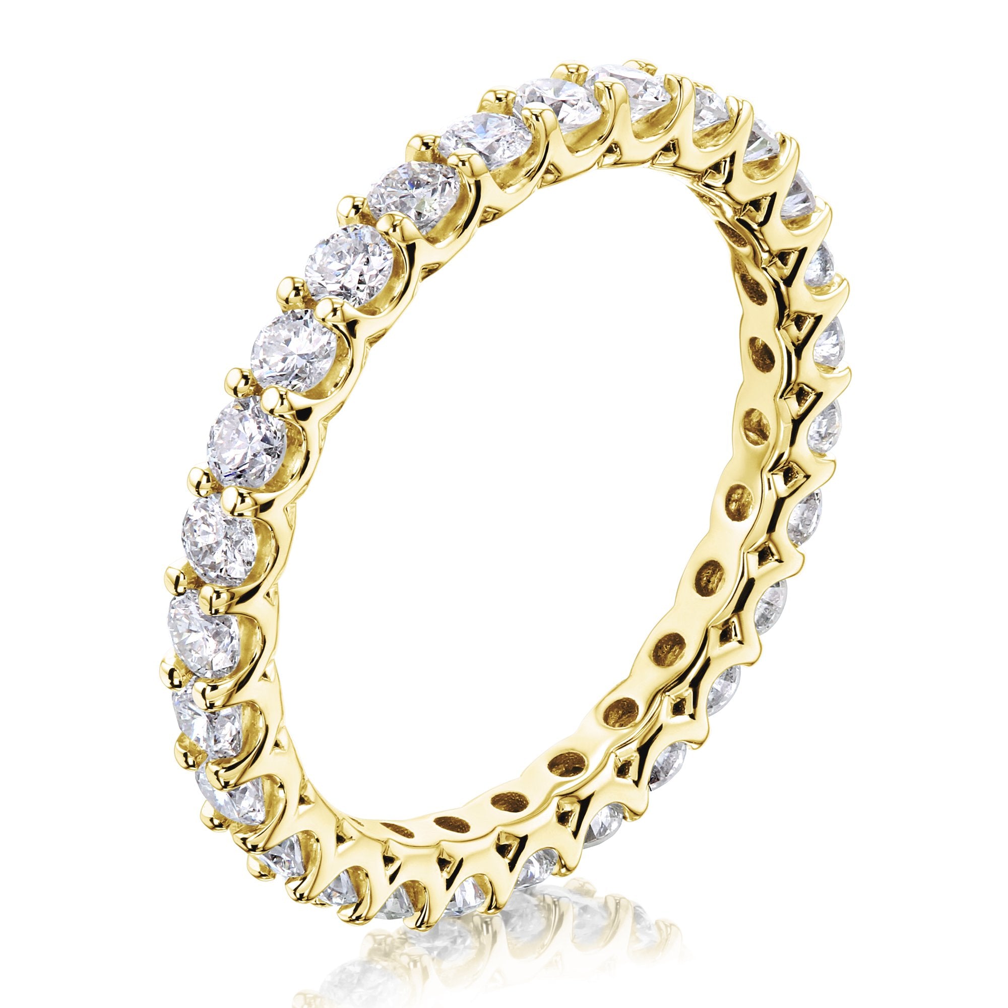 Kobelli 1 CTW Deep U-Prong Natural Diamond Eternity Wedding Band in 14k Gold