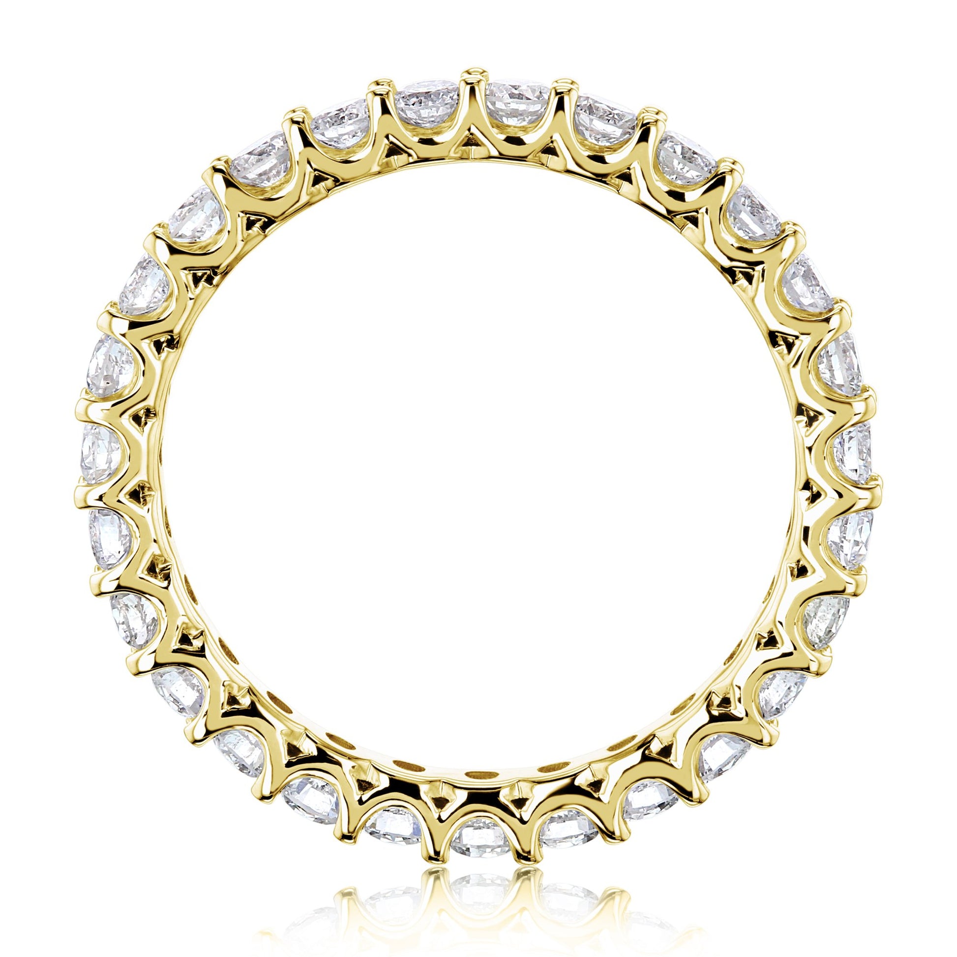 Kobelli 1 CTW Deep U-Prong Natural Diamond Eternity Wedding Band in 14k Gold