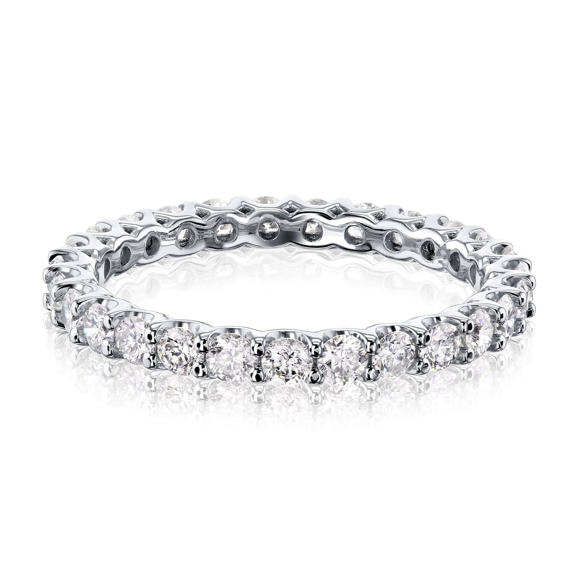 Kobelli 1 CTW Deep U-Prong Natural Diamond Eternity Wedding Band in 14k Gold