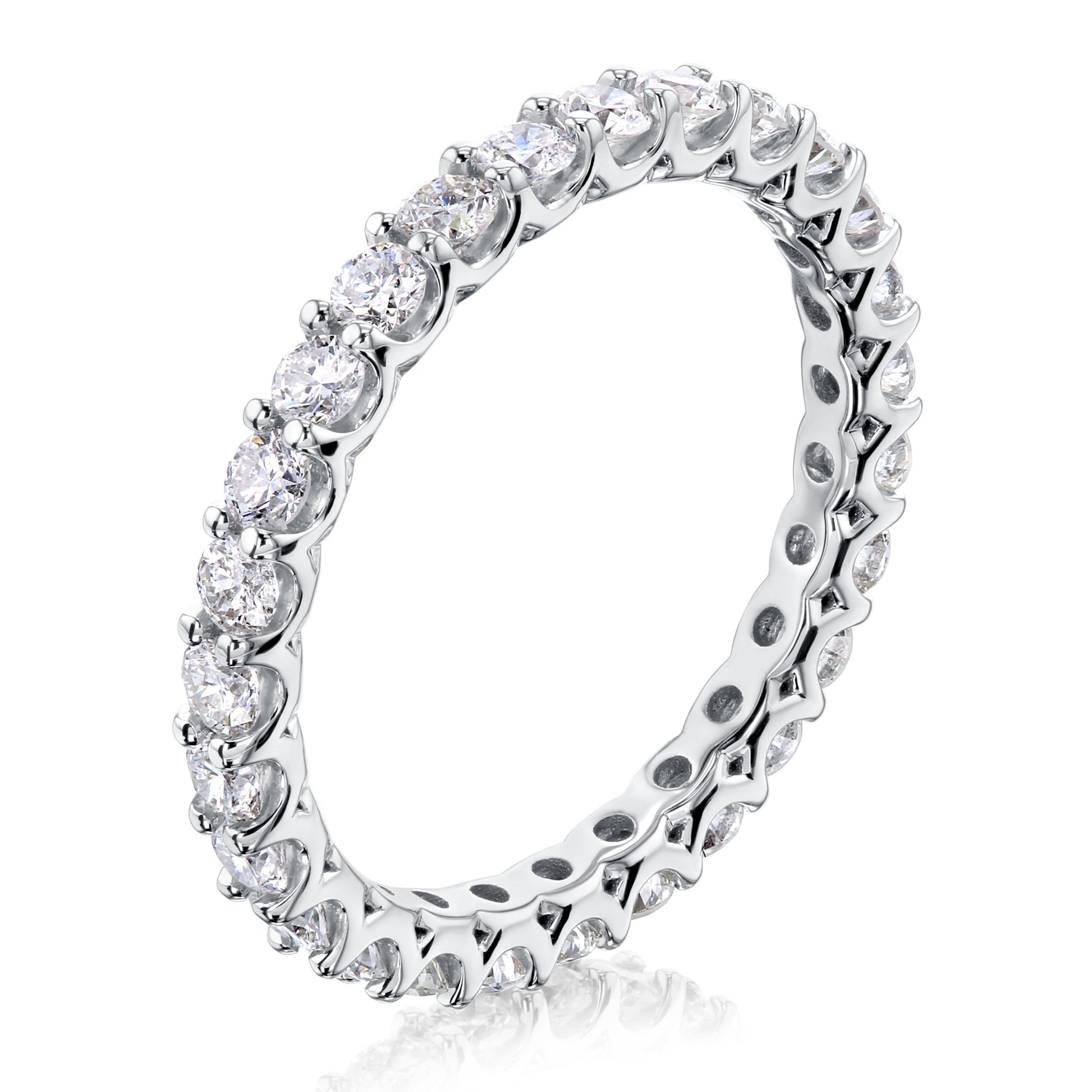 Kobelli 1 CTW Deep U-Prong Natural Diamond Eternity Wedding Band in 14k Gold