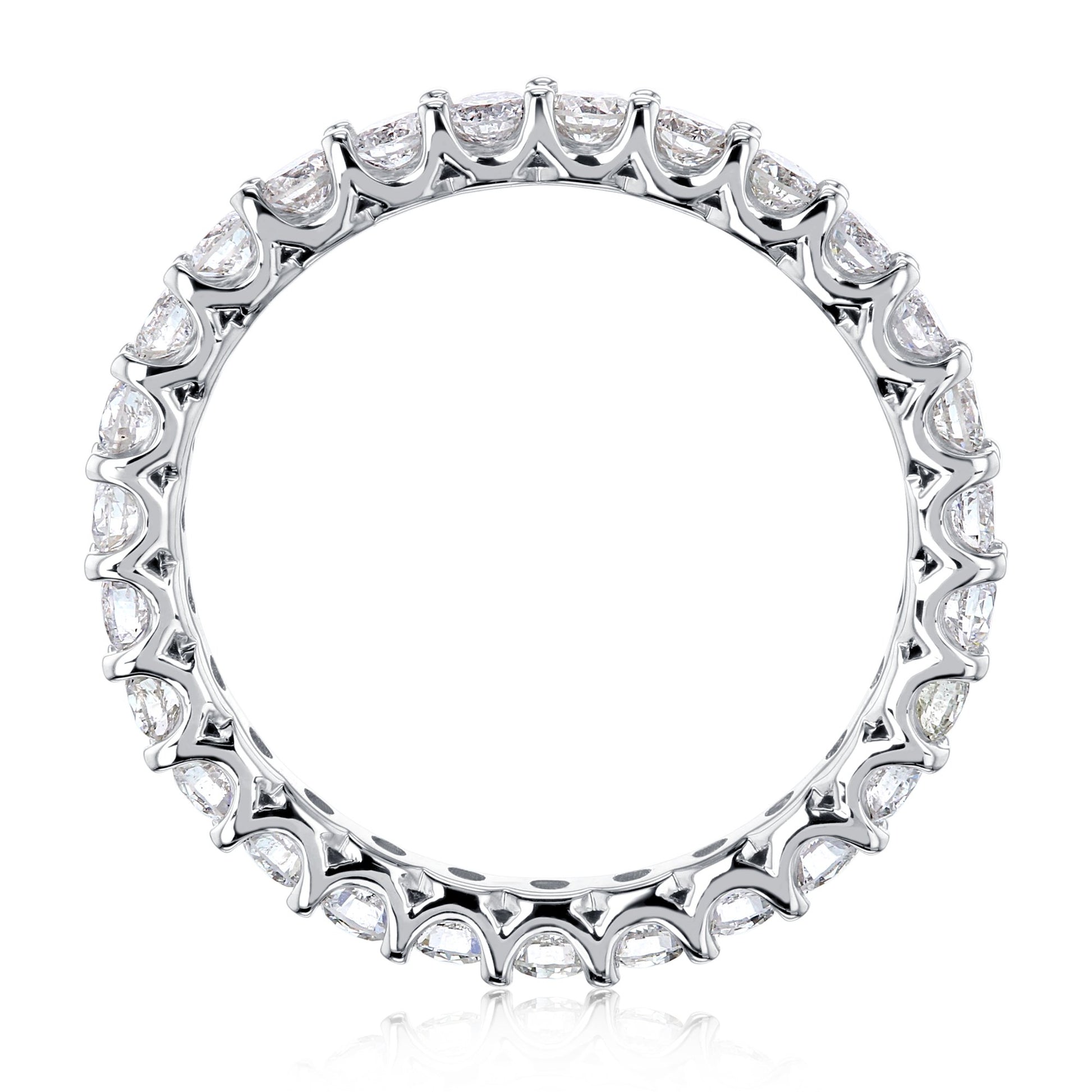 Kobelli 1 CTW Deep U-Prong Natural Diamond Eternity Wedding Band in 14k Gold