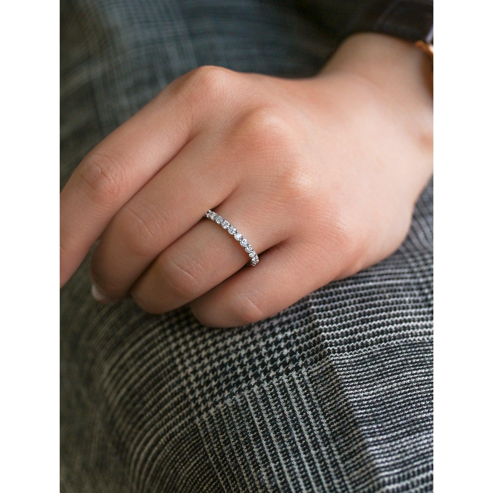 Kobelli 1 CTW Deep U-Prong Natural Diamond Eternity Wedding Band in 14k Gold
