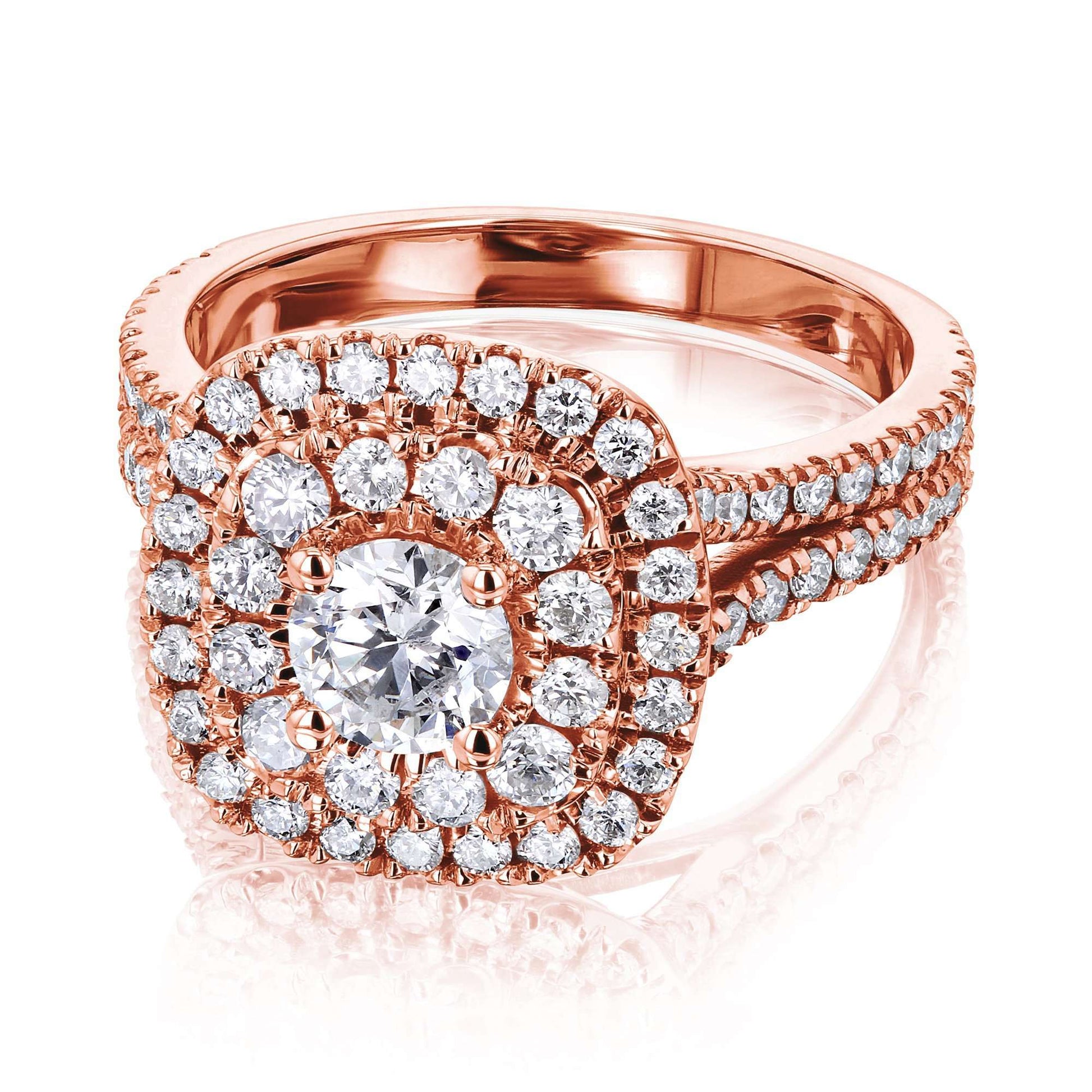 Kobelli 1 3/4ct Natural Diamond Double Halo Ring
