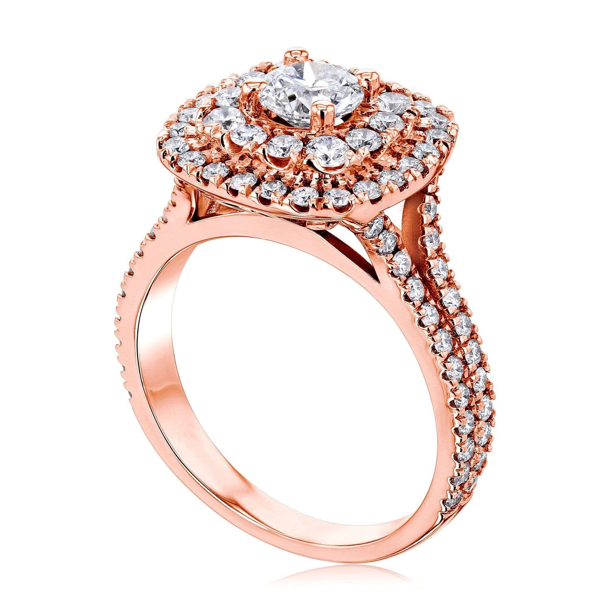 Kobelli 1 3/4ct Natural Diamond Double Halo Ring