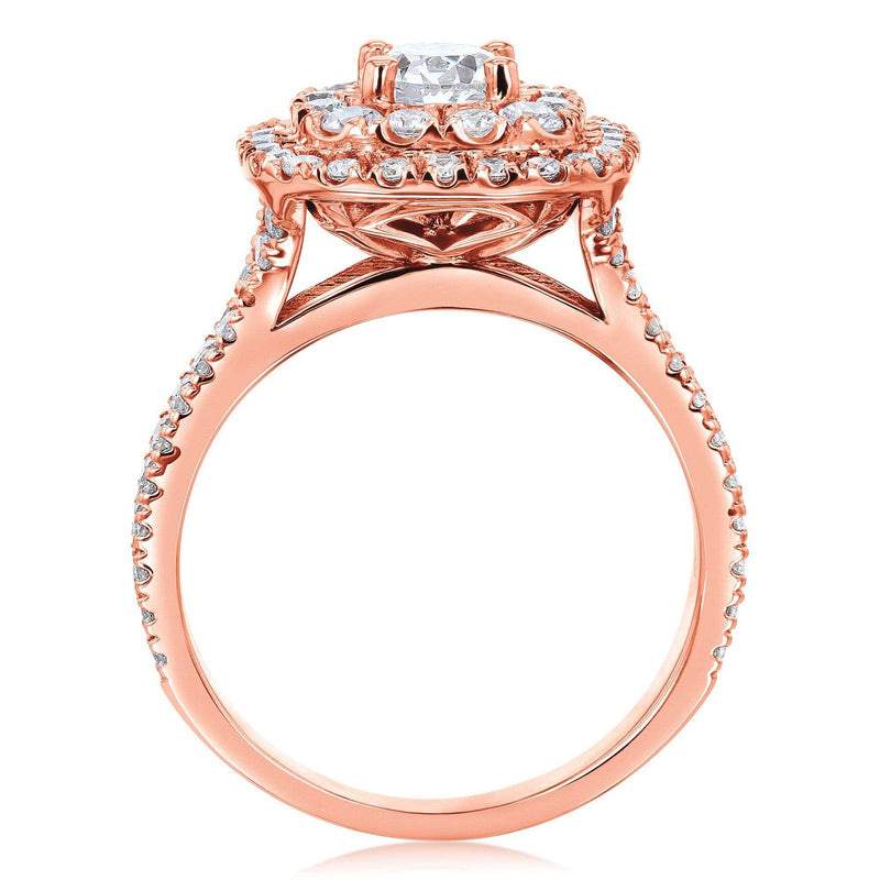 Kobelli Fancy Setting Cathedral Rose Gold Engagement Ring