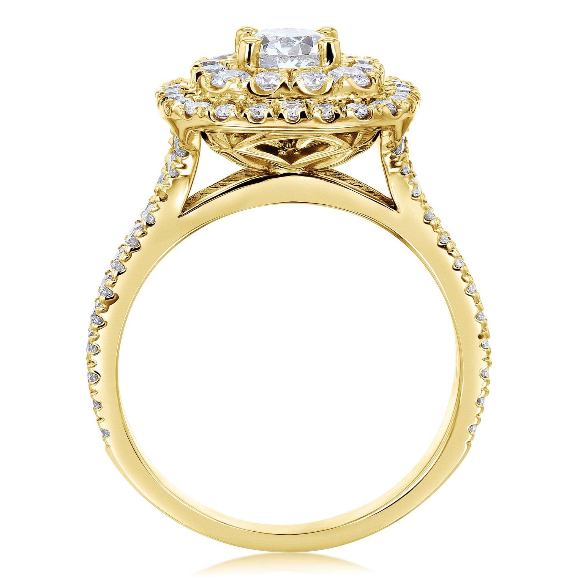 Kobelli 1 3/4ct Natural Diamond Double Halo Ring