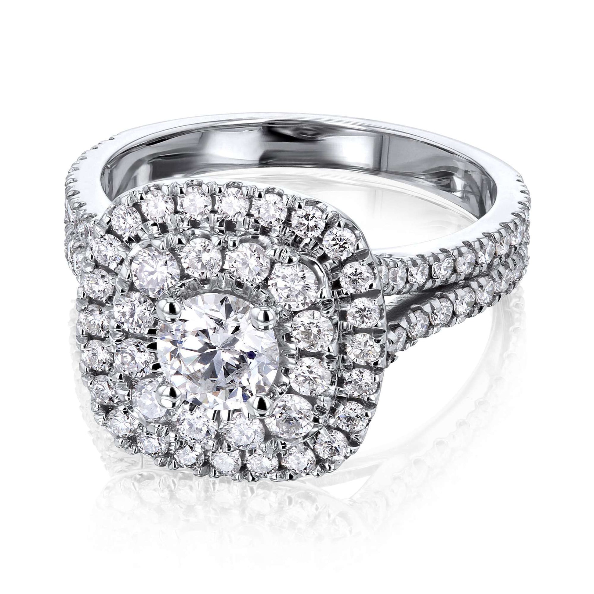 Kobelli 1 3/4ct Natural Diamond Double Halo Ring