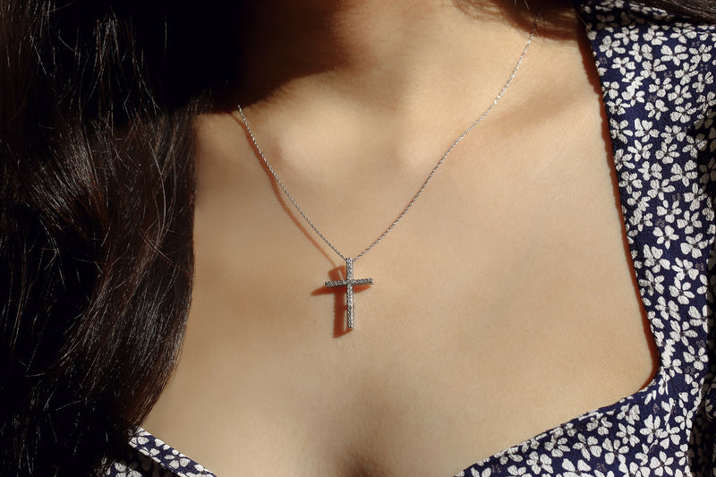 Kobelli Cross Diamond Pendant Necklace