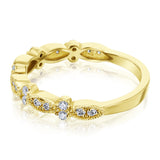 Kobelli Jakobsmuschel-Ehering für Sie, echte 14-karätige Golddiamanten