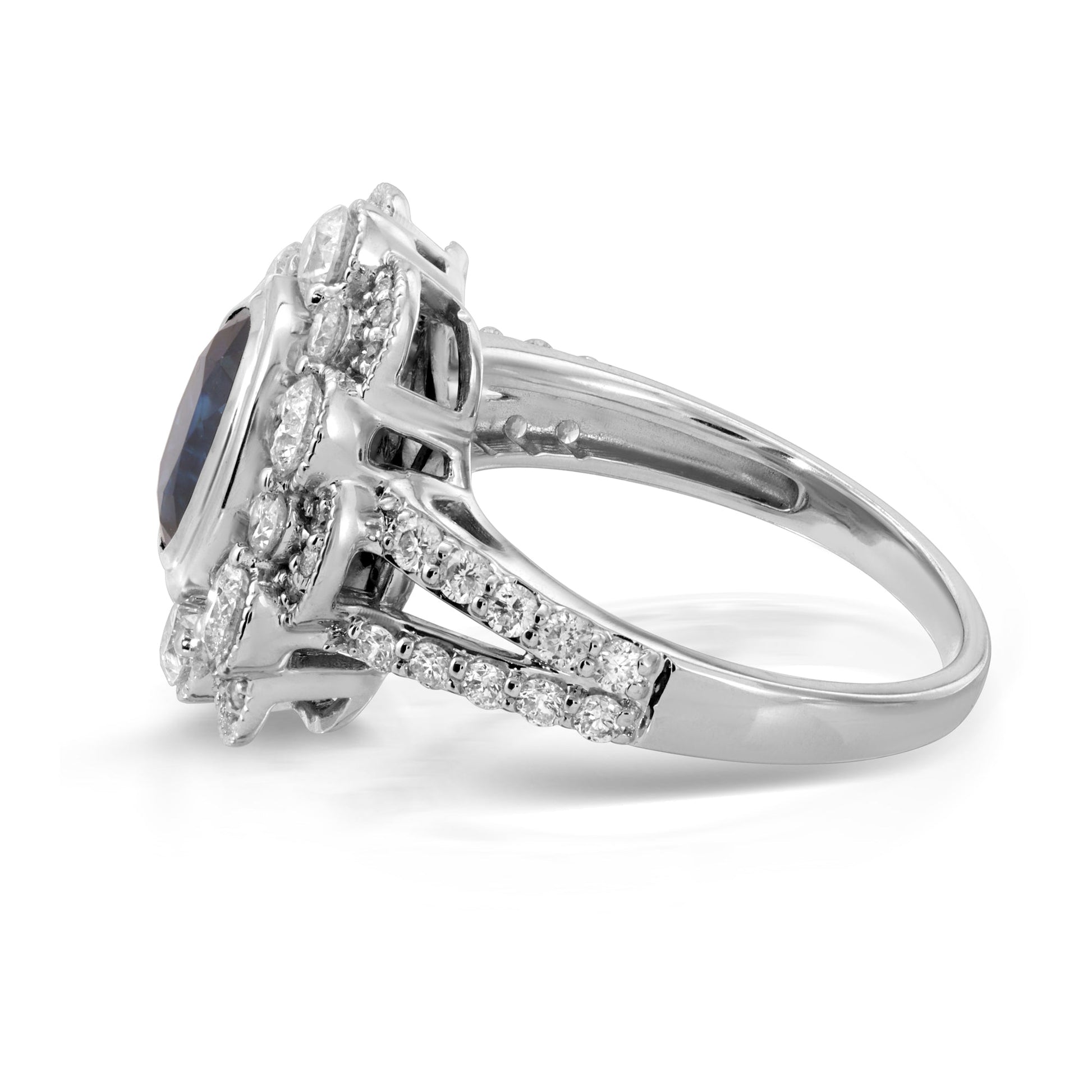Kobelli Black-Blue Sapphire Diamond Ring