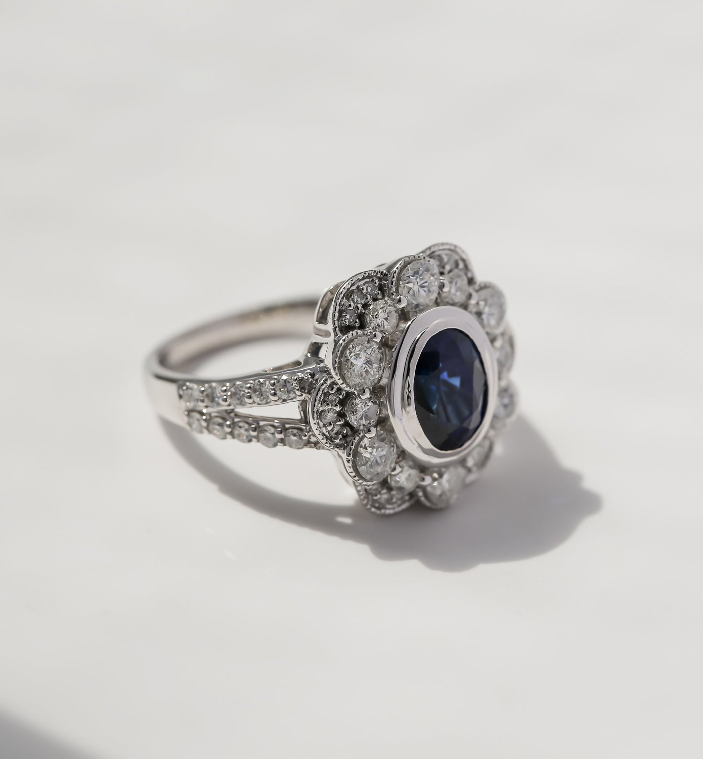 3.46 Carat Sapphire Primrose Ring