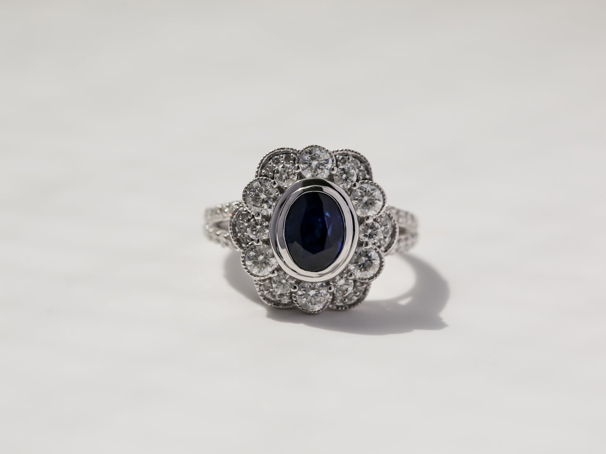 3.46 Carat Sapphire Primrose Ring