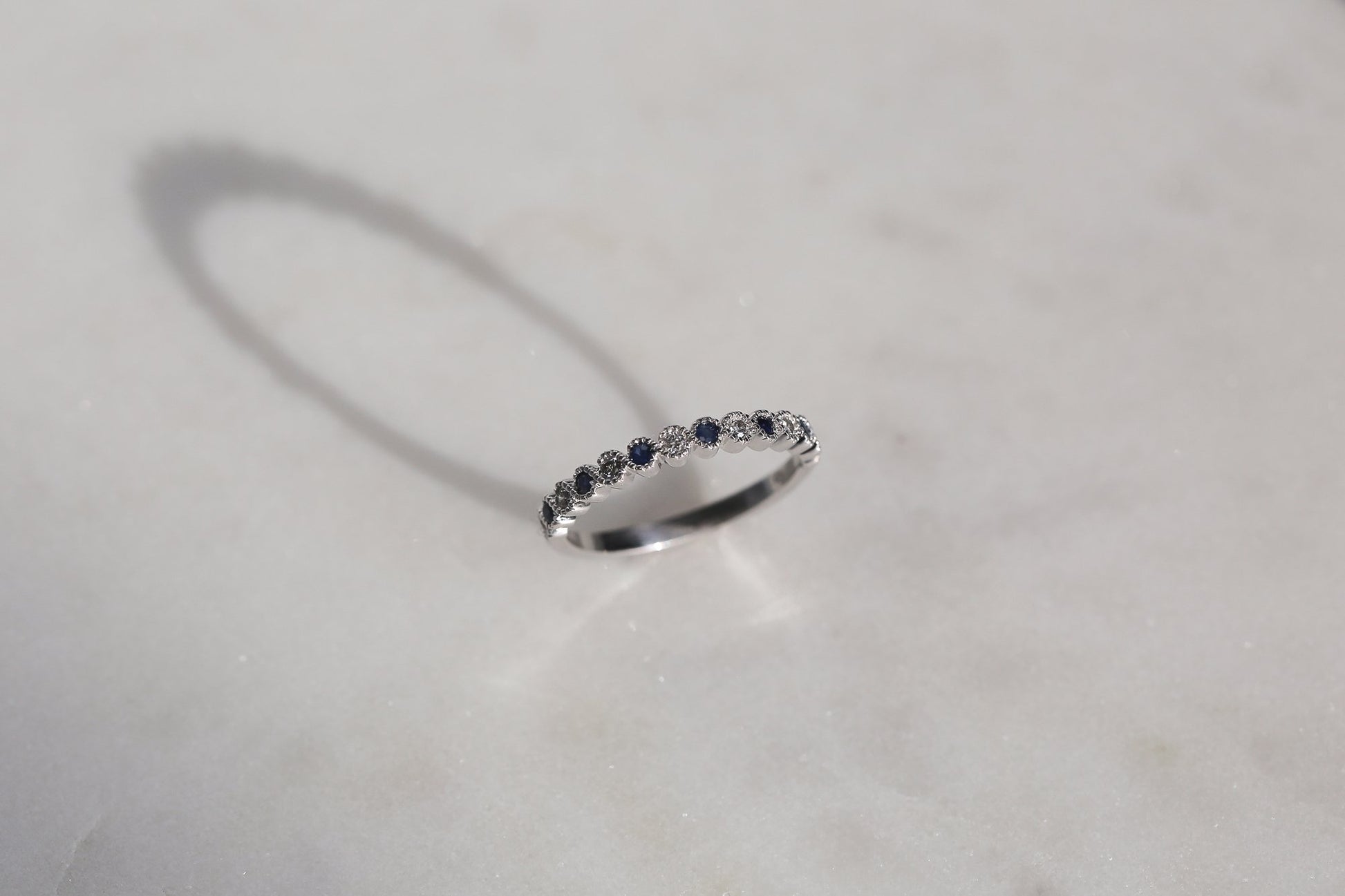 Kobelli Diamond and Sapphire Milgrain Band