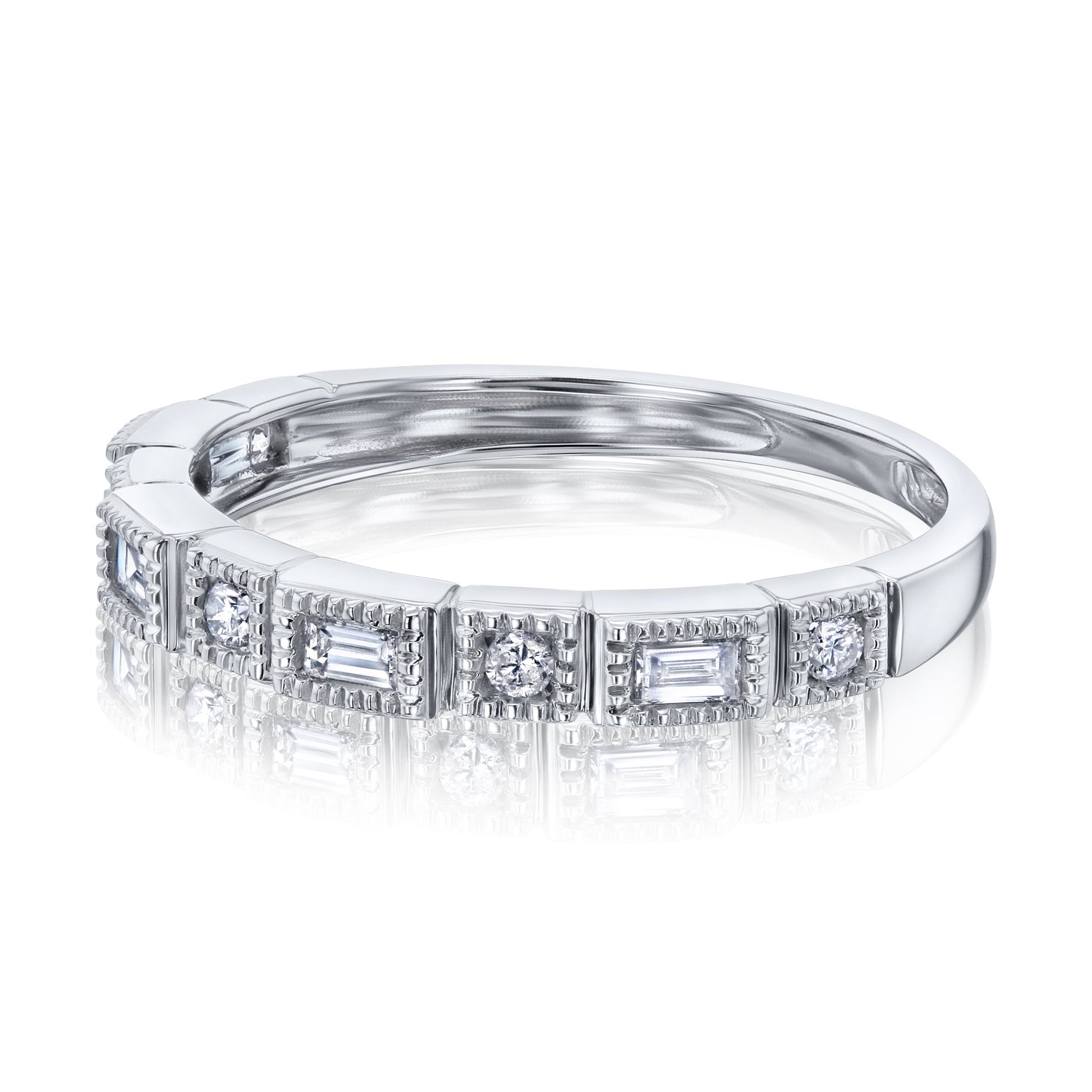 Kobelli Vintage Style Baguette Diamond Band