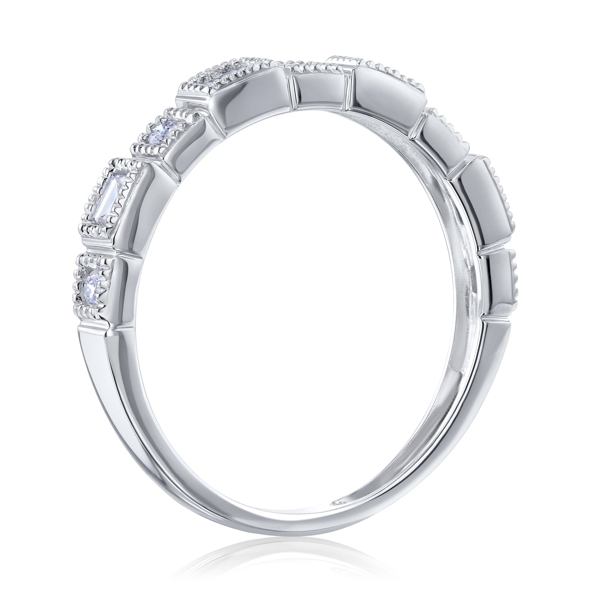 Kobelli Vintage Style Baguette Diamond Band