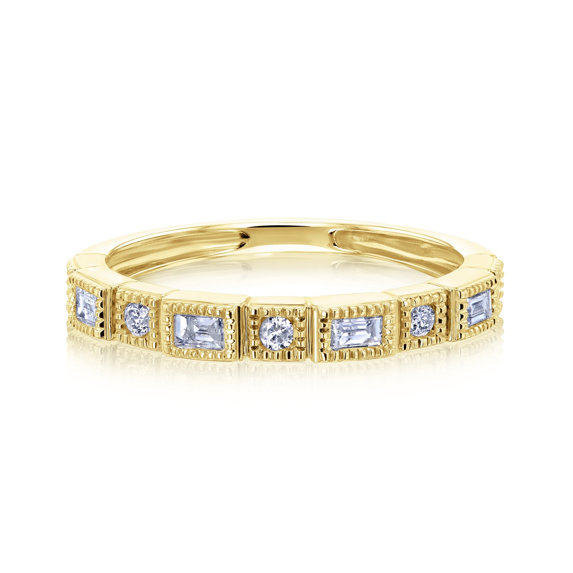 Kobelli Vintage Style Baguette Diamond Band