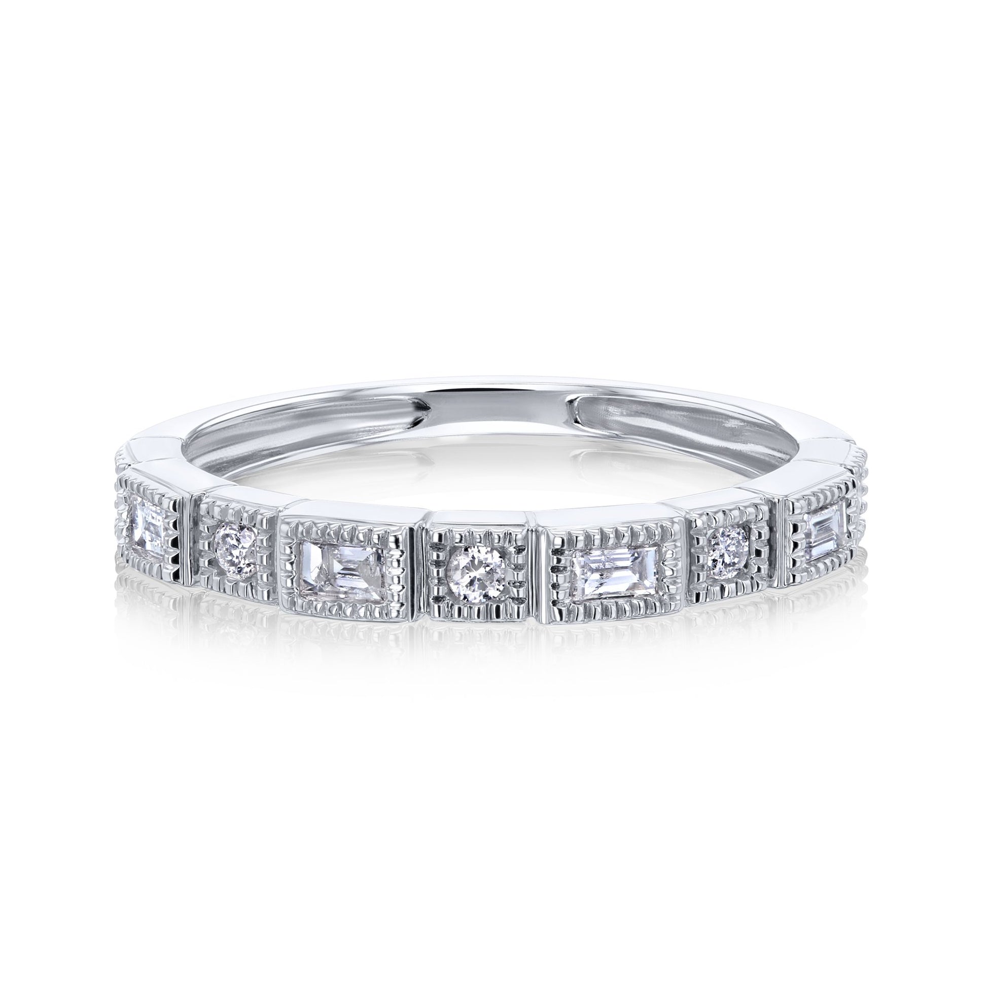 Kobelli Vintage Style Baguette Diamond Band