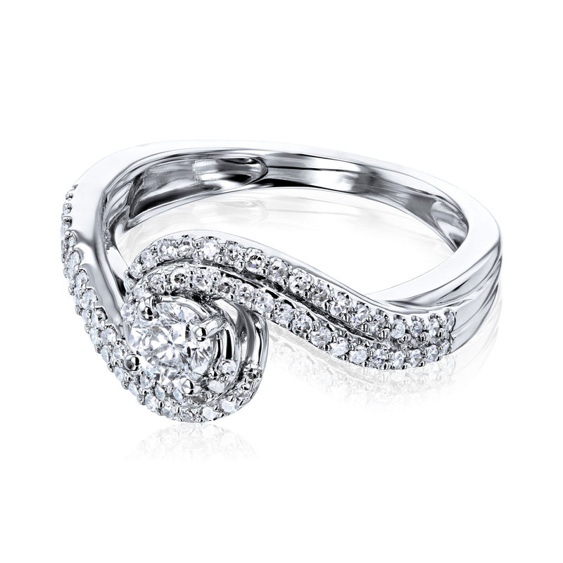 Kobelli Diamond Dual Wave Engagement Ring