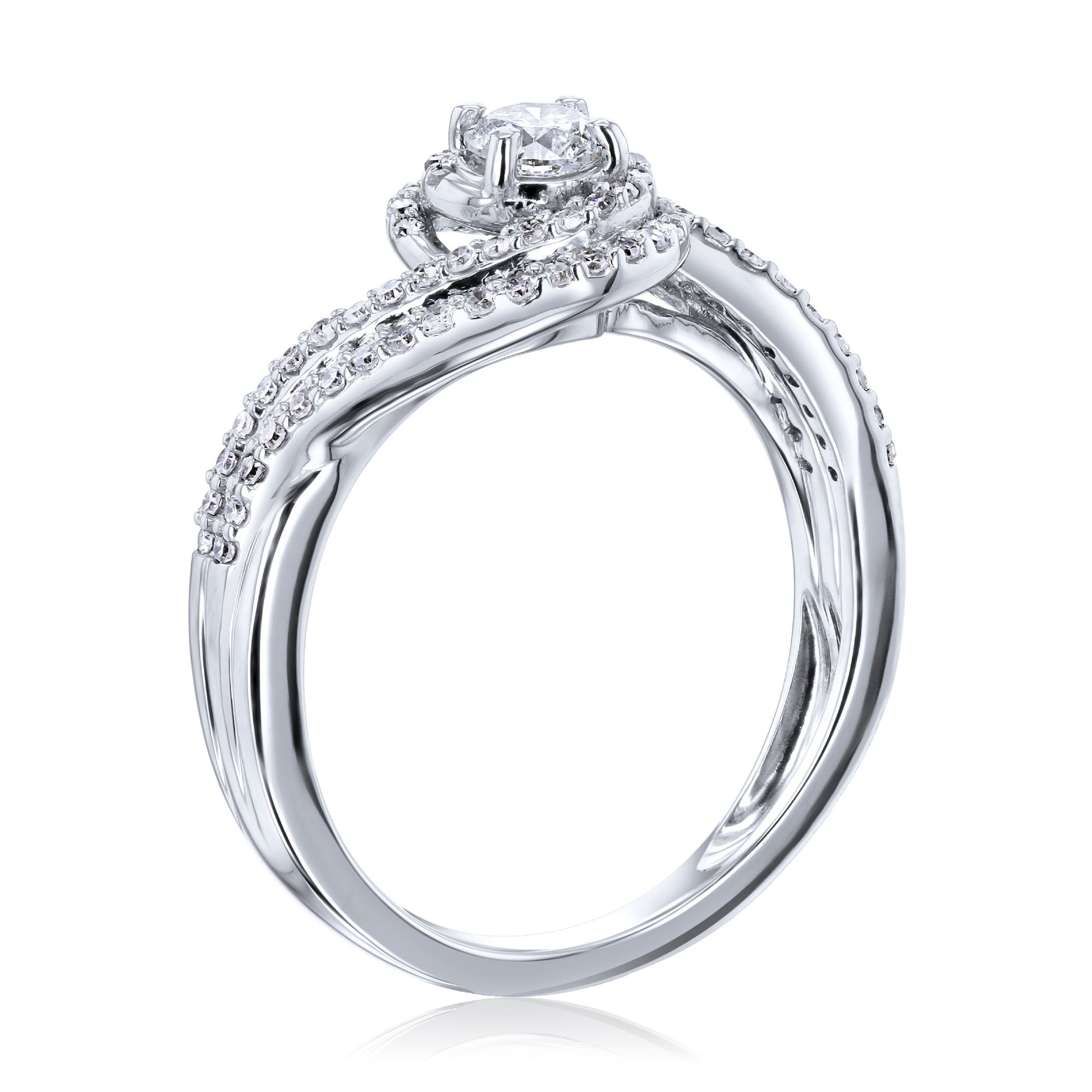 Kobelli Diamond Dual Wave Engagement Ring