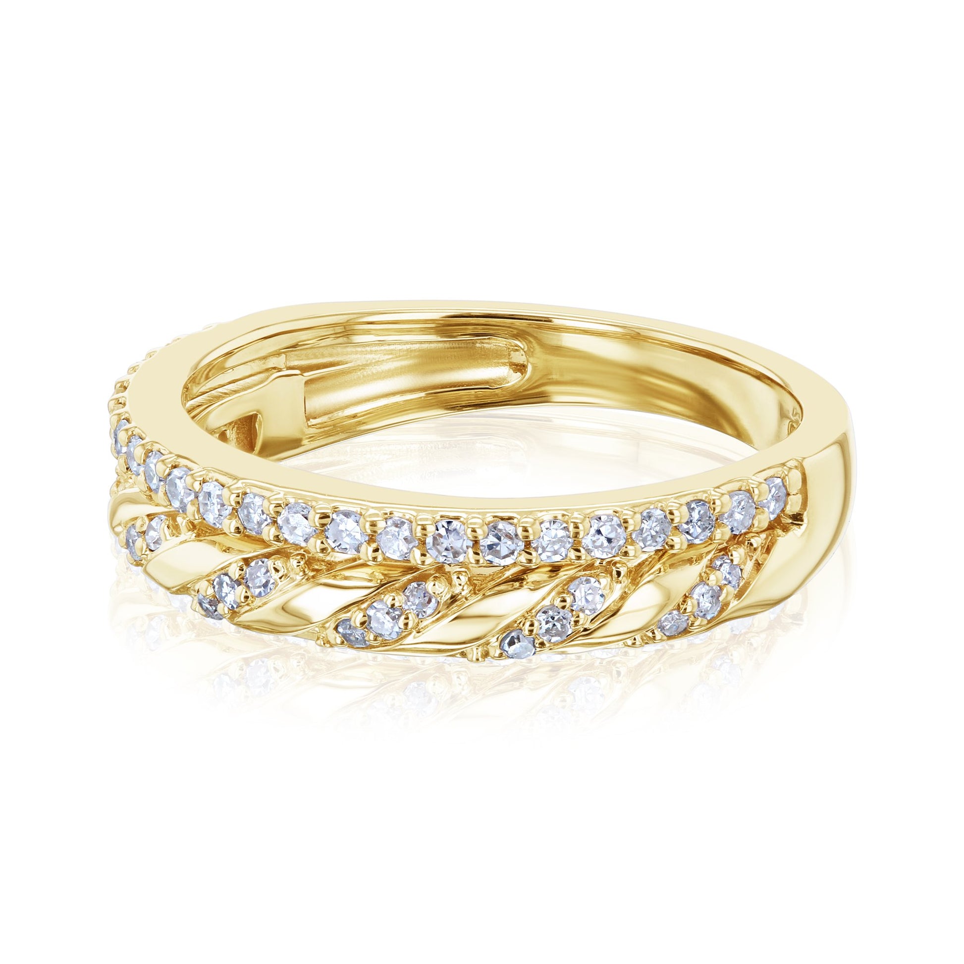 Kobelli Twist Pavé Dual Row Diamond Band