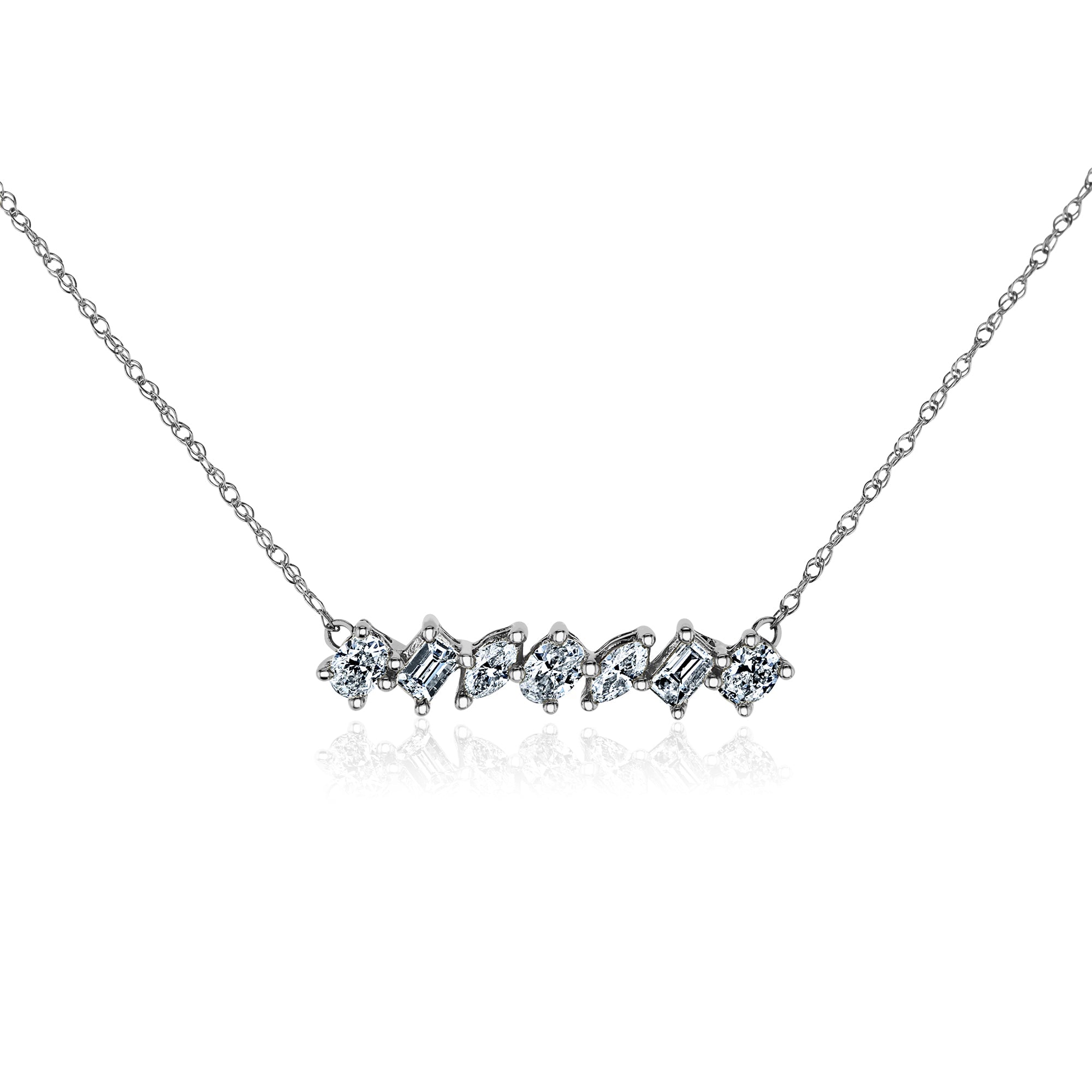 Kobelli Mixy Natural Diamonds Bar Necklace