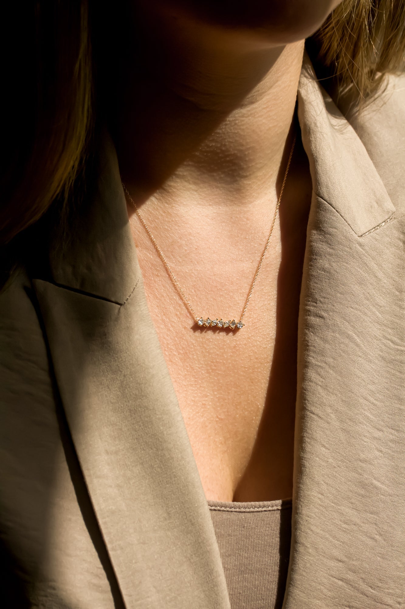 Kobelli Mixy Natural Diamonds Bar Necklace
