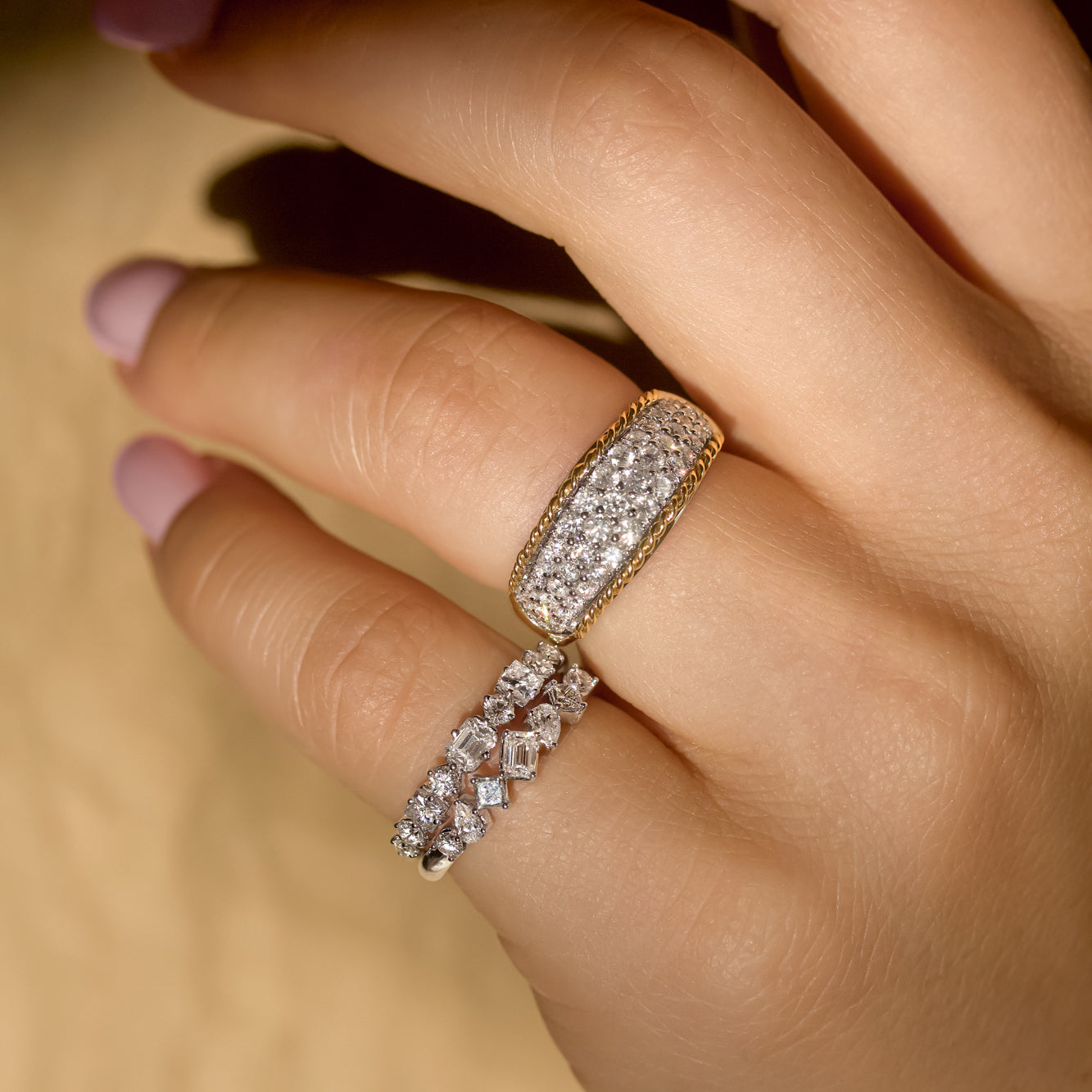Kobelli Bright Honeycomb Pave Diamond Ring 1 Carat 10k Gold