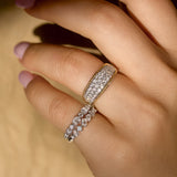 Kobelli-Ring mit hellem Wabenpflaster und Diamanten aus 1 Karat 10-karätigem Gold