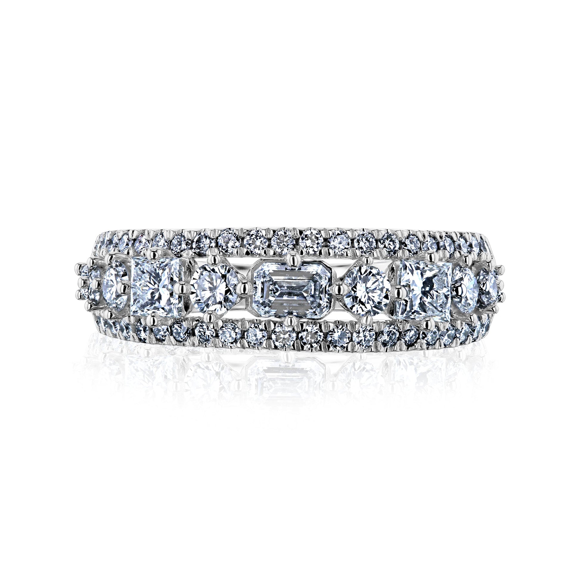 Kobelli Mixy Symmetric Triple Strand Diamond Row Band