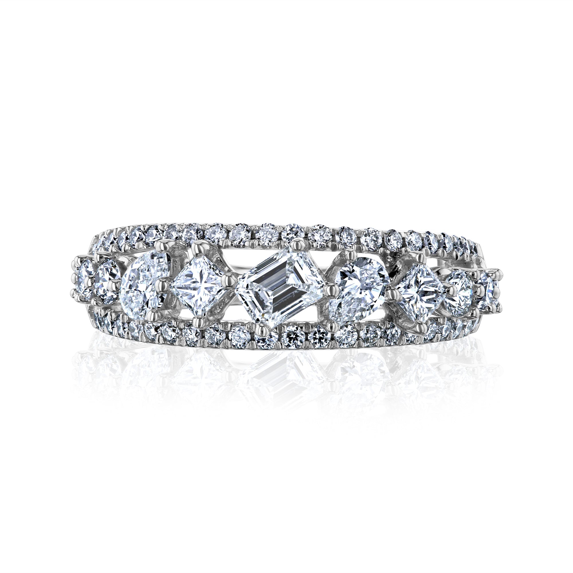 Kobelli Mixy Diagonal Triple Strand Diamond Row Band