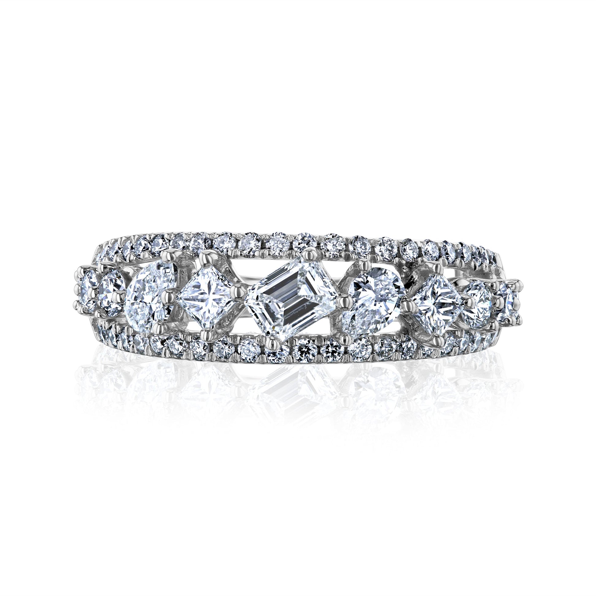 Kobelli Mixy Diagonal Triple Strand Diamond Row Band
