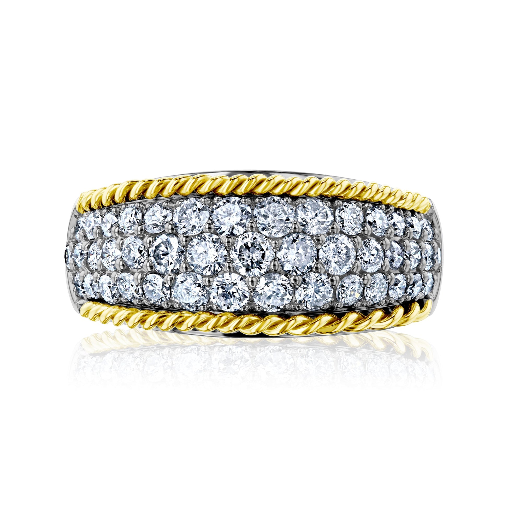 Kobelli Bright Honeycomb Pave Diamond Ring 1 Carat 10k Gold