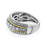 Kobelli Golden Lined Wide Diamond Ring