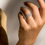 Kobelli Golden Lined Wide Diamond Ring