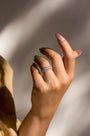 Kobelli Golden Lined Wide Diamond Ring