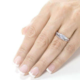 Kobelli Princess-cut diamant brudering sæt 1 karat (ctw) i 14k hvidguld (certificeret)