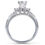 Kobelli Three Stone Round Diamond Bridal Set 1 5/8 carat (ctw) in 14k White Gold (3 Piece Set)