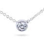 Kobelli Diamond Solitaire 1/3 Carat Bezel Necklace in 14K Gold 6697_WG