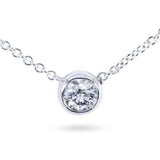 Kobelli Diamant-Solitär-Halskette mit 1/3-Karat-Lünette aus 14-karätigem Gold 6697_WG