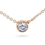 Kobelli Diamond Solitaire 1/3 karat Bezel halskæde i 14K guld 6697_RG