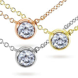 Kobelli Diamond Solitaire 1/3 karat Bezel halskæde i 14K guld