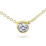 Kobelli Diamond Solitaire 1/3 karat Bezel Halsband i 14K guld 6697_YG