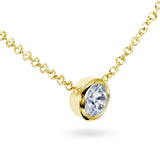 Kobelli Diamond Solitaire 1/3 Carat Bezel Necklace in 14K Gold